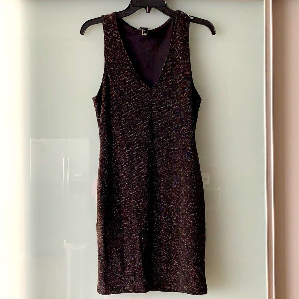 Black/Gold Sparkle Bodycon Dress